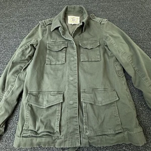 Chelsea & Violet MIlitary Jacket Womens Large Green Button Up Collared Army - Picture 1 of 11