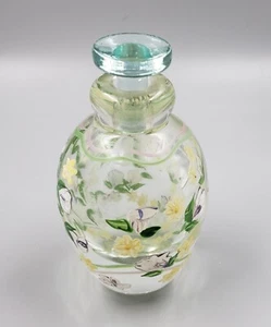 **Handpainted Floral Blown Glass Paperweight Vase Perfume Bottle** - Picture 1 of 5