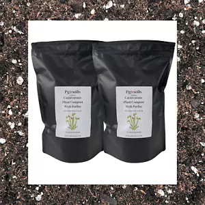 CARNIVOROUS PLANT COMPOST With Perlite - 2 X 3 Litre Fresh Pouches Peat-Based - Picture 1 of 9
