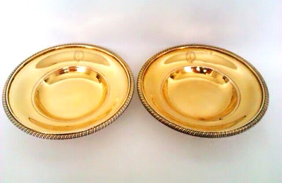 Rare & Beautiful Solid Silver & Gold Gilt Crested Georgian Dishes 1828 • 85£