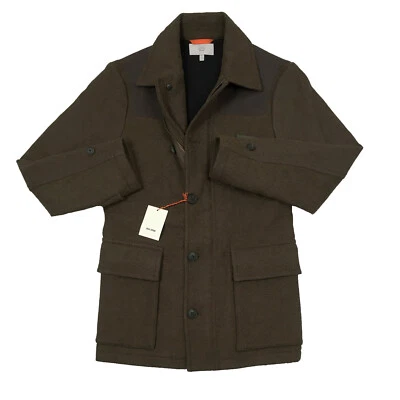 NEW $698 Jack Spade Barnett Car Coat Jacket!  XS M  Mossy Green Herringbone Wool - Image 1 of 2