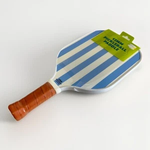 NEW 13mm Pickleball Paddle Double Sided Blue White Stripes & Flowers - Picture 1 of 3