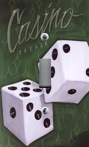 Cubiertas de placa y salida de interruptor de luz MAN CAVE GAME ROOM ~ ROLLING DADOS CASINO - Imagen 1 de 26