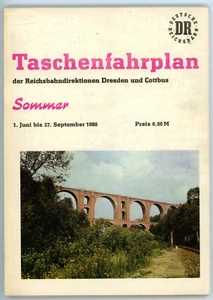 DDR Taschenfahrplan DR Reichsbahndirektion RBD Dresden & Cottbus SOMMER 1980 F11 - Bild 1 von 1
