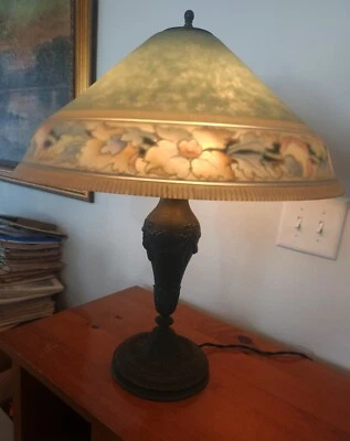 Enormous Antique Pairpoint Reverse Painted Floral Table Lamp - Image 1 of 4