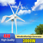 3000W 48V Windkraftanlage Windgenerator Turbine Windrad 5 Klinge Controller Kit