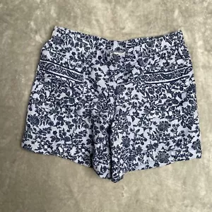 J Jill pantaloncino maglia donna medio petite blu floreale elasticizzato pull on lino floreale - Foto 1 di 9