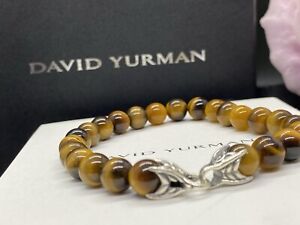 DAVID YURMAN Men's  8mm  Tiger’s Eye Spiritual Beads Bracelet 8.5”
