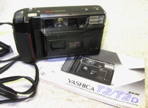 Kyocera YASHICA T2 35mm FILM Compact Point-n-Shoot Camera w/Manual. Working Gr8 - Picture 1 of 12