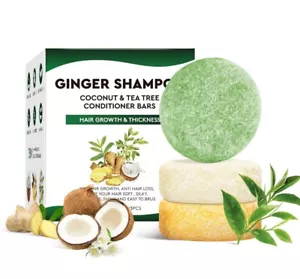 Set barrette e balsamo shampoo per la crescita dei capelli, zenzero naturale e barretta dell'albero del tè - Foto 1 di 9