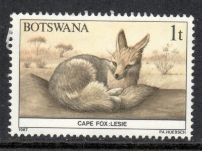 Sello de Botsuana Scott 404 usado 1t Cape Fox conservación de vida silvestre Foto 1 de 2