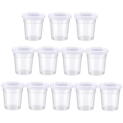 12 Pack No Spill White Lid Paint Cups Spill Proof Paint Cups Reusable Paint5545 - Image 1 of 4