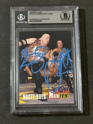 THE NASTY BOYS 1995 CARDZ WCW MAIN EVENT SIGNED AUTOGRAPHED CARD BAS AUTHENTIC - Image 1 of 2