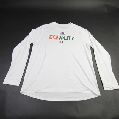 Camisa masculina branca usada Miami Hurricanes Adidas Creator manga longa - Imagem 1 de 4