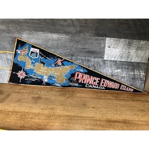 PRINCE EDWARD ISLAND CANADA VINTAGE PENNANT Bagpipes SAILBOAT Whale - Foto 1 di 3
