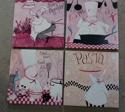 Настенное искусство Dan DiPaolo 2010 (4) 10 x 10 итальянский шеф-повар настенные гравюры художественный декор б/у - Изображение 1 из 3