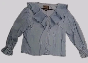 Vintage Express Denim Blouse Top Compagnie Internationale Womens Med - Picture 1 of 9