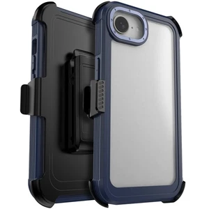 Blue For iPhone 16e Shockproof Hybrid Case Heavy Duty Rugged Cover Belt Clip - Picture 1 of 27