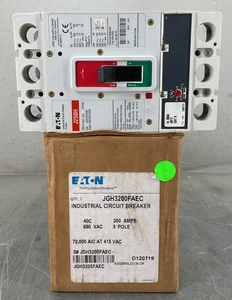 NEW EATON JGH3200FAEC INDUSTRIAL CIRCUIT BREAKER 200 A 690V 3P JGH3250NN - Picture 1 of 8