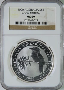 2000 Australia Kookaburra 1oz .999 Silver $1 Coin NGC MS69 - Picture 1 of 4