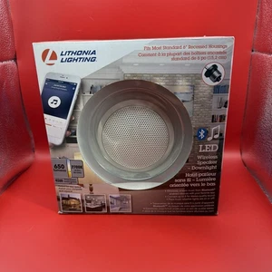 Lithonia Lighting Bluetooth Wireless Speaker LED Downlight Fits 6 Inch Recessed  - Picture 1 of 6