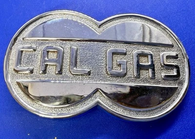 CAL GAS Oil Gas Drilling Stations Company Color Plata RJ Hebilla de Cinturón Foto 1 de 4