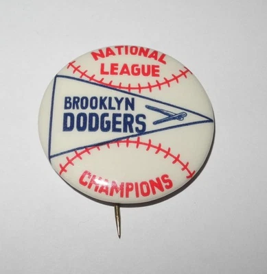 1941 Baseball Brooklyn Dodgers World Series National League Champions Pin Button - Image 1 of 2
