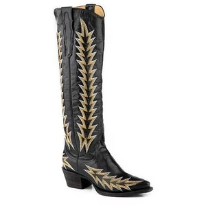 Botas de cuero para mujer Stetson Sarah hechas a mano negras - Imagen 1 de 1