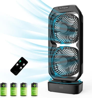 Ventilatore a Torre Con Batteria 8000Mah Ricaricabile Ventilatore Da Tavolo USB  - Immagine 1 di 4