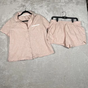 Soma Pajamas Women's Large/Medium Pink Minimalistic Chic Loungewear Short Set - Picture 1 of 9
