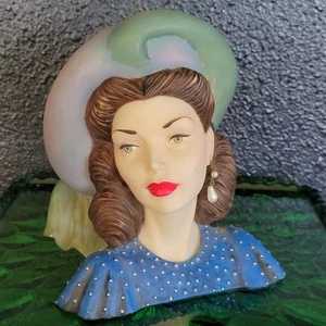 Cameo Girls Lady Head Vase •1948 Judith Big Band Beauty• Vintage Victorian - Picture 1 of 6