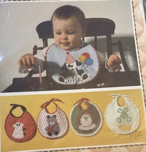 Vintage seltene Patch Presse Baby Lätzchen Schnittmuster 1979 #323B - Bild 1 von 3