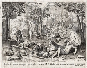 Sadeler de Vos Creation of the world VI Adam Eve Bible Kupferstich engraving - Picture 1 of 1