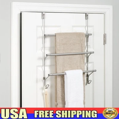 Ganci portasciugamani salvaspazio 3 livelli sopra porta 3 livelli chiusura silenziosa paraurti nuovo - Immagine 1 di 4