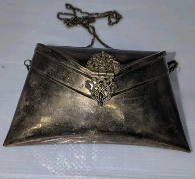 Brass Pillow Envelope Purse Handbag Art Deco Flapper 1920s Style - Image 1 of 4