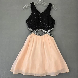 Speechless Dress Black Pink Formal Sequin Cutout Sleeveless Women Size 9 Juniors - Picture 1 of 11
