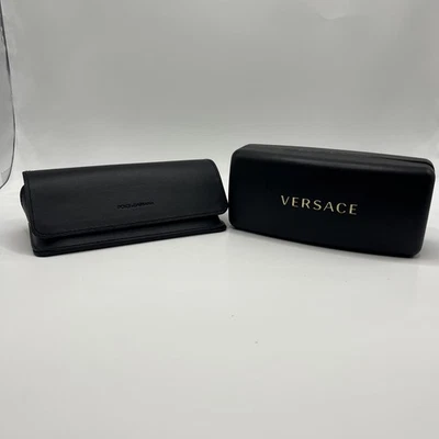 Lot 2 Dolce Gabbana And Versace Sunglasses Eyeglasses Cases Black Hard And Soft - Image 1 of 4