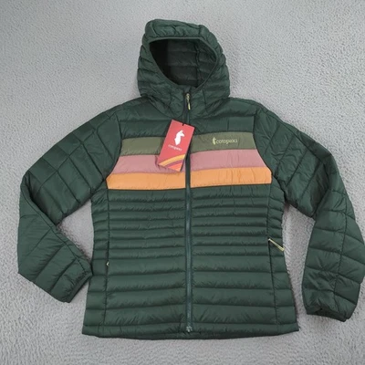 Cotopaxi Fuego Down Hooded Jacket Women Medium Cargo Stripes Green 800 FP Puffer - Image 1 of 4