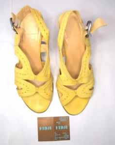 Fidji | high heel sandals | slingback style G234 yellow - Picture 1 of 6
