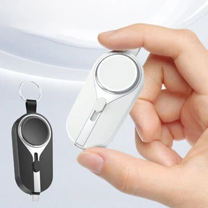Pour Type C 2en1 Portable Chargeur Sans Fil Mini Porte-clés Power Bank Téléphone Chargeur - Photo 1 sur 17