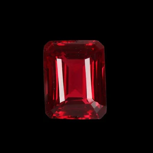 36. Carat Lab-Created Emerald Cut Red Ruby Gemstone for Ring - Picture 1 of 6