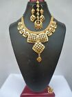Indian 22k Gold Plated Wedding Necklace Earrings Jewelry Variations Tikka Set D.