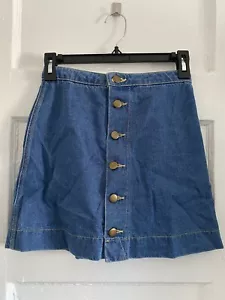 American Apparel Womens Denim Button Skirt Size XS - Picture 1 of 5