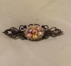 Vtg Dried Flower Brooch - Picture 1 of 5
