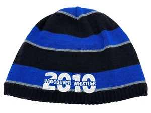 Olympics Hat Cap One Size Black Blue Vancouver 2010 Whistler Kootenay Beanie Men - Picture 1 of 6