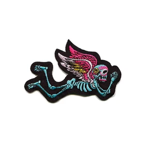Lucha Libre Esqueleto Ángel Calavera de Azúcar Bordada Hierro En Parche Hágalo Usted Mismo Apliques - Imagen 1 de 2
