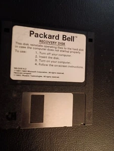 Packard Bell Recovery Disk MS-DOS 6.2 Floppy 1993 - Picture 1 of 2