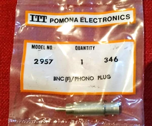 2x Pomona Audio / RF Adapter BNC (M) Male to RCA Phono Jack (M) Male, NOS Bagged - Picture 1 of 8