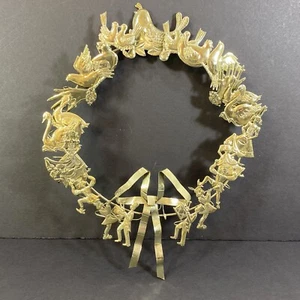 Corona Metal Tono Dorado 12 Días de Cuento de Navidad MANN 1982 Vacaciones Vintage Años 80 - Imagen 1 de 20