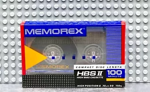 CINTA DE CASETE EN BLANCO MEMOREX HBS II 100 VS. II TIPO II (1) (SELLADA) - Imagen 1 de 3